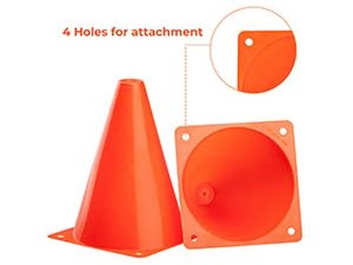 CARTMAN 7 Inch 12 Pack Plastic Training Cones, Agility Soccer Cones, Indoor Outdoor and Festive Events Field Marker Agility Cones for Soccer, Skating, Football, Basketball