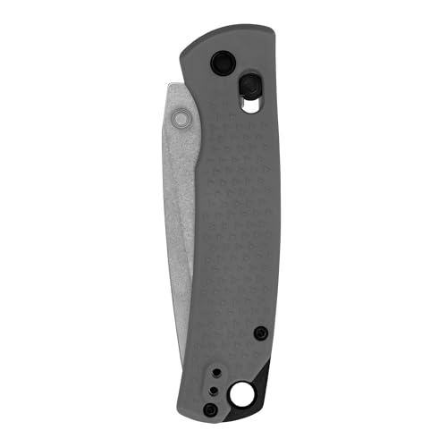 Kershaw Sequence Folding Pocket Knife, 3.32 inch 8Cr13MoV Stonewashed Blade, Grey GFN Handle, Manual Opening, Duralock Locking Mechanism, Pocketclip
