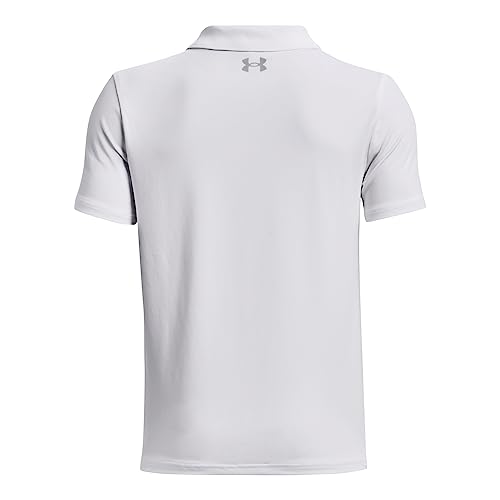 Under Armour Kids Matchplay Golf Polo Big Kid X-Large White & Gray