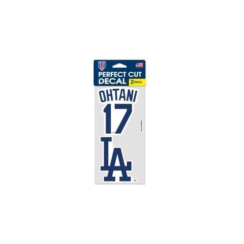 Los Angeles Dodgers Perfect Cut Decal Set of two 4"x4" Shohei Ohtani