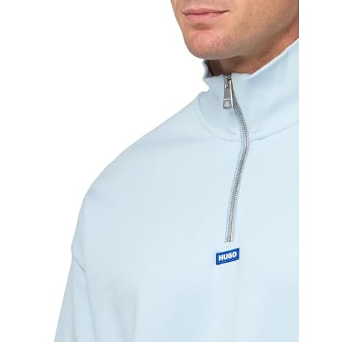 HUGO Men's Twill French Terry Quarter Zip Sweatshirt