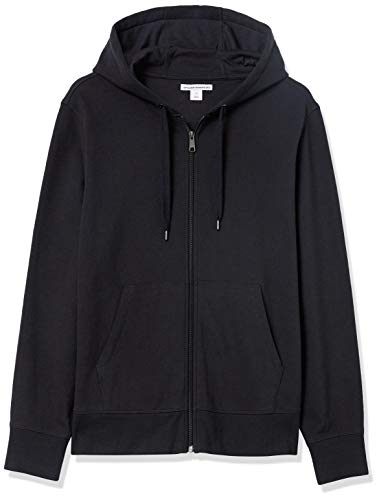 Men's Lightweight French Terry Full-Zip Hoodie - Large, Black