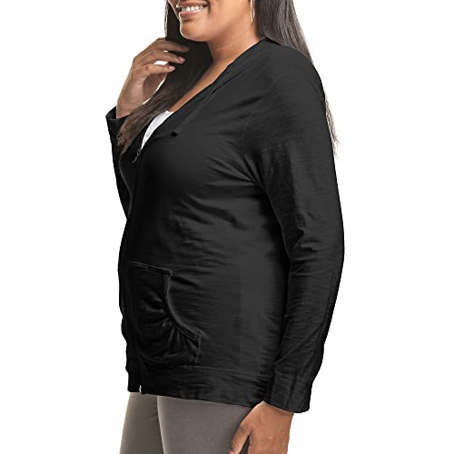 Just My Size Women's Full Zip Jersey Hoodie Black 24