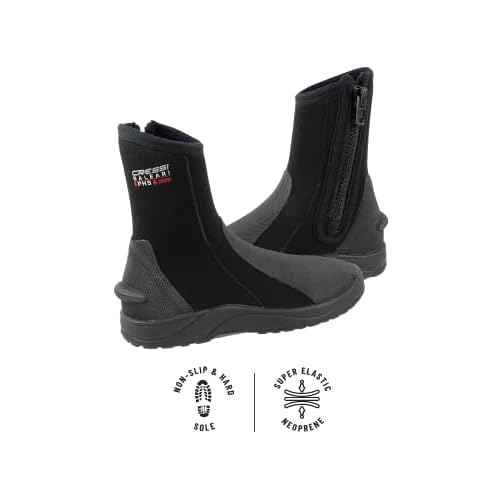 Cressi 6mm Neoprene Adult Hard Sole Boots - for Water Sports: Scuba Diving, Snorkeling - Baleari PHS: Designed in Italy