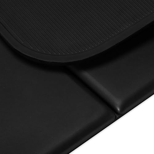 Reebok Vector Stackable Fitness Mat, 72" x 24" (Black), 12mm Foldable Yoga Mat for Floor Exercises and Stretching, EVA Foam with Comfortable Grip, 6 Panel Design, for Home Gym Workout