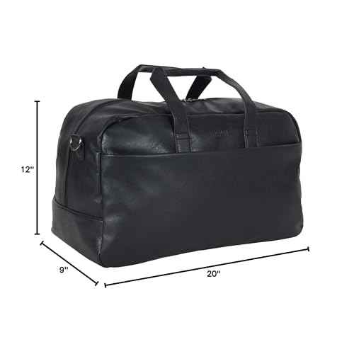 Kenneth Cole REACTION Port Stanley Duffel Pebbled Vegan Leather Carry on Shoulder Duffle Travel Bag