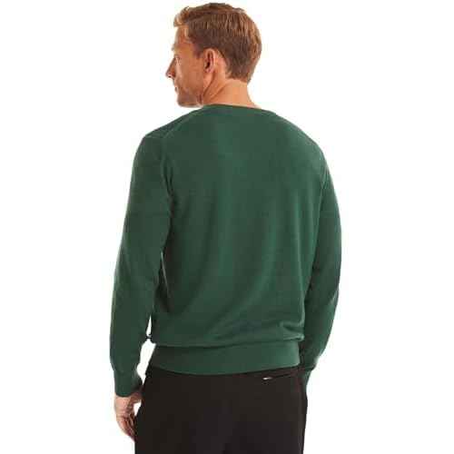 Nautica Men's Classic Fit Soft Lightweight Jersey V-Neck Sweater, ForestGreen, L