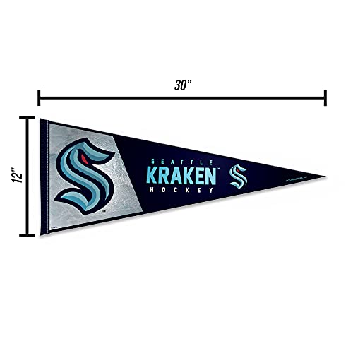 Seattle Kraken NHL Felt Wall Decor Pennant - 12x30 Inches, Officially Licensed
