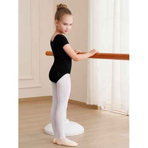 WEGETIT Gymnastics Leotards for Girls Ballet Leotard Toddler girls Bodysuit Short Sleeve Kids Dance Outfits