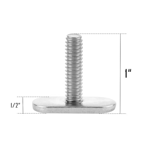 6 Pcs 1/4-Inch-20 Thread T Track Bolts for Kayak Gear Track System - Marine Grade Stainless Steel