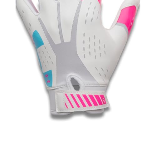 Under Armour Youth Blur Football Gloves White Pink Rave Youth Medium