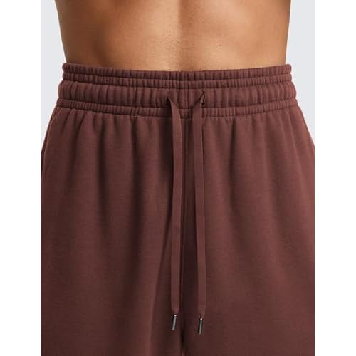 CRZ YOGA Cotton Fleece Lined Relaxed Sweatpants for Men 32" - Loose Lounge Casual Bottom Sweat Pants with Zipper Pocket