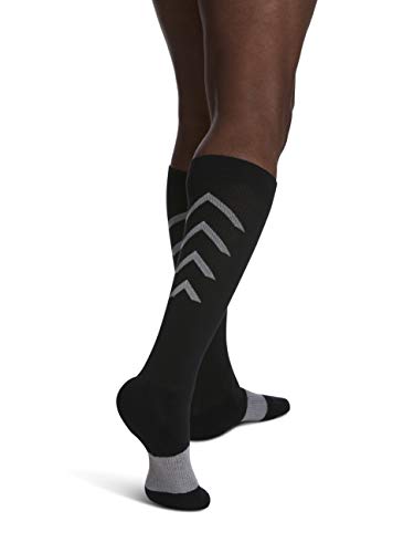 Athletic Recovery Compression Socks Men Women Large Black 15-20mmHg