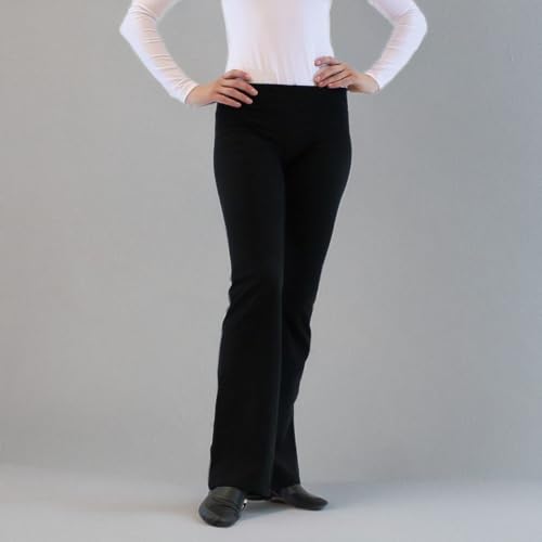 Adult Jazz Pants with Elastic Waistband - Medium Black Dance Clothing