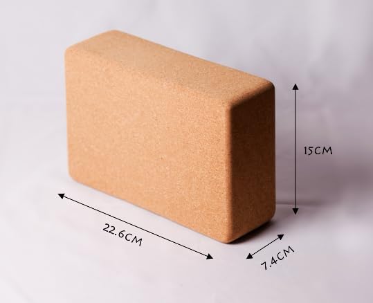 2 pcs Natural High Density Cork Yoga Blocks with 1 Yoga Strap/Exercise Ball, Rounded Edge, Natural Eco-Friendly Heavy-Duty Bricks for Balance, Support, and Flexibility β Yoga, Meditation & Stretching Props, 9βx6βx3β