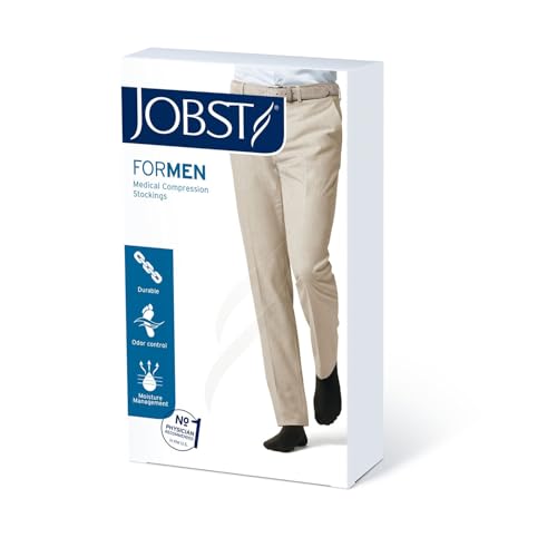 JOBST forMen Knee High Open Toe 30-40 mmHg Ribbed Dress Compression Socks