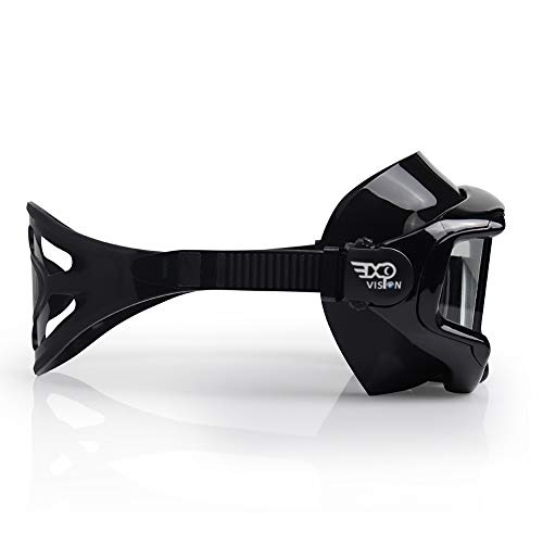 Adult Pano 3 Dive Mask Set - Black 2pcs, 180° Wide View Snorkel Mask