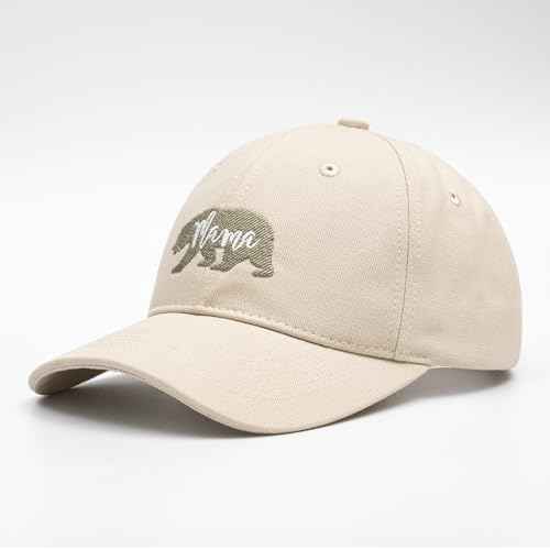 KOLWOVEN Mama Bear Embroidered Baseball Cap, Stylish Distressed Hat for Women, Perfect Mother's Day or Birthday Gift for Mom