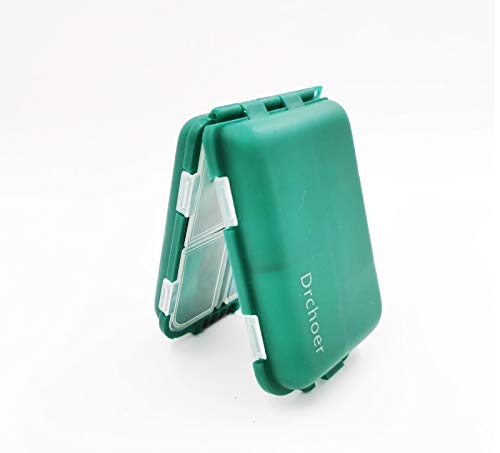 Small Portable Fishing Tackle Box with 10 Compartments - Green