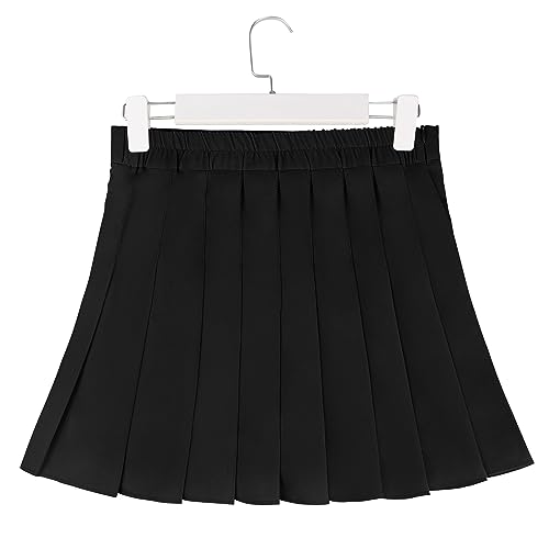 Pleated Skirt for Women Small Black Skater Skirt with Shorts Elastic Waist Plus Size Tennis Skirt