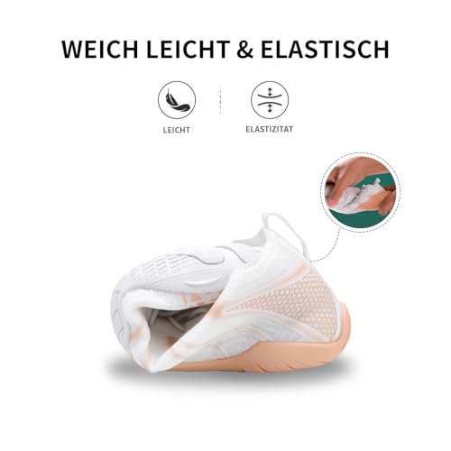 Water Shoes for Women Men - Breathable Non-Slip Athletic Footwear - White, Size 8-8.5 Women / 6-6.5 Men - Hiking & Water Sports