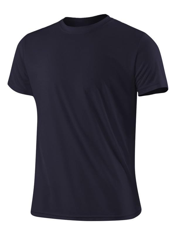 3 Pack Men’s Short Sleeve Dry Fit Active Crew Neck T Shirt - Athletic Running Gym Workout Tee Tops