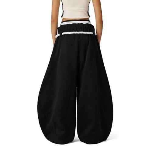 Aelfric Eden Super Baggy Barrel Sweatpants Womens Double Waist Wide Leg Sweatpants Casual Pants Trousers