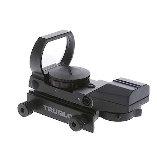 Truglo Dual-Color 34mm x 24mm Hunting Shooting Durable Lightweight Compact Parallax Free Waterproof Shock Resistant Adjustable Red/Green Open Dot Sight Battery Included
