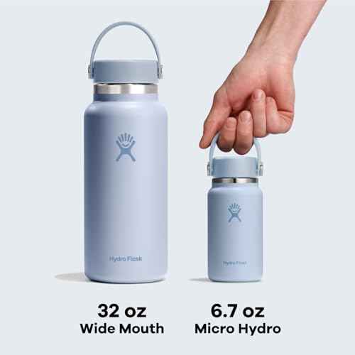Hydro Flask Micro Bottle - Insulated Mini Leak Proof Flask for Purse or Pocket in 6.7 Oz Birch Gray