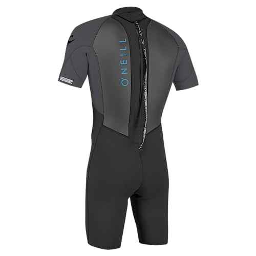 O'Neill Youth Reactor-2 2mm Back Zip Short Sleeve and Short Leg Spring Wetsuit, Lightweight Warmth with Good Flexibility for Surfing, Paddleboarding, Kayaking, Black/Graphite, 10