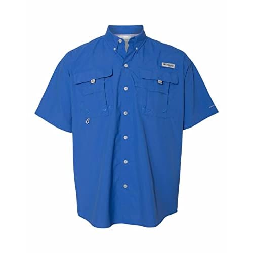 Columbia Men's Standard Bahama Ii Short Sleeve Shirt, Vivid Blue-Legacy, Large