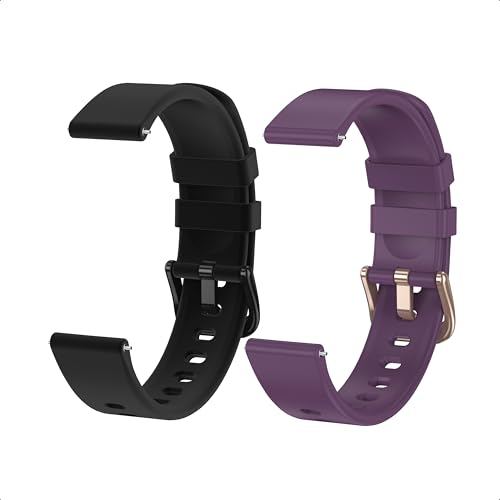 Fitness Tracker Replacement Bands for T115 Smartwatch - Black Purple, Adjustable Strap