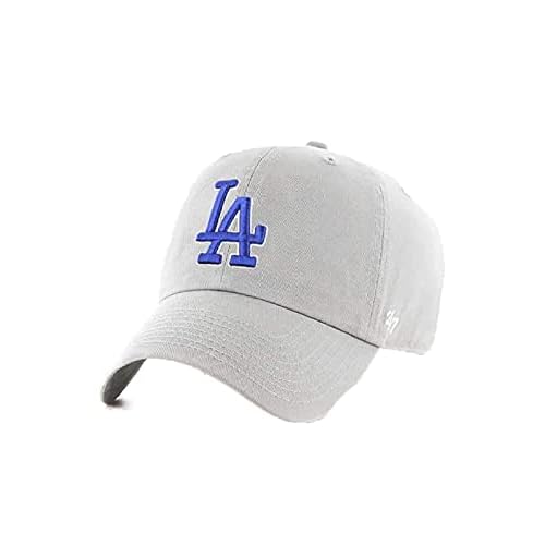 Los Angeles Dodgers Adjustable Strap Clean Up Grey Adjustable One Size Hat Cap 47 Brand