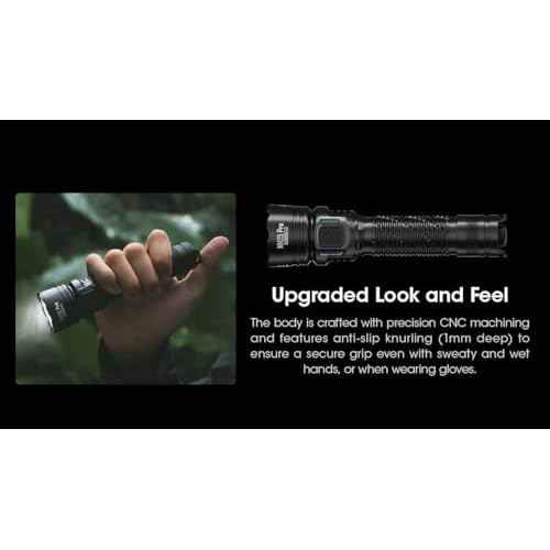 Nitecore MH25 PRO Long Throw Rechargeable Flashlight -3300 lumens, 771 Yard w/Eco-Sensa USB C Rechargeable Cable