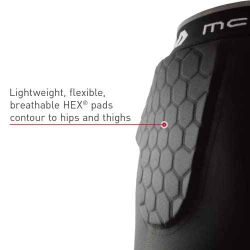 McDavid Men's Compression Shorts w/HEX Pads Dual-Density Tights w/Hip, Tailbone, Thigh Padding for w/Cup Pocket, Football