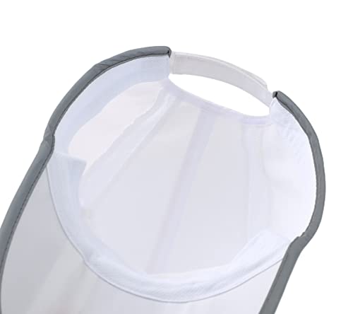 White Foldable Mesh Sports Cap with Reflective Stripe Breathable Sun Runner Hat