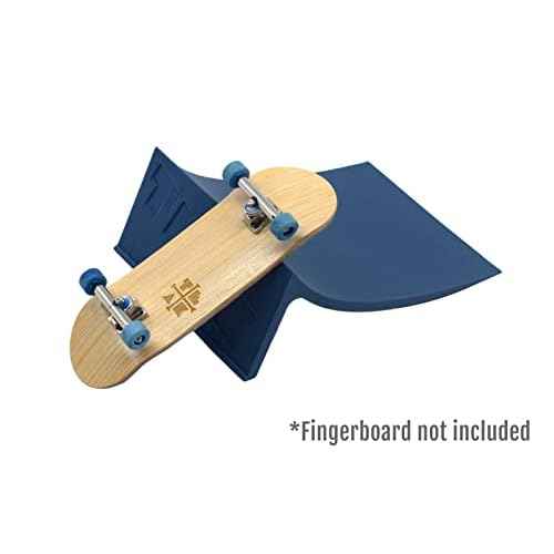 Teak Tuning Fingerboard Poly Launch Kicker Ramp - 4.5" Long, 3" Wide, 1.5" Tall - Fingerboard Obstacle in Blue Steel Colorway