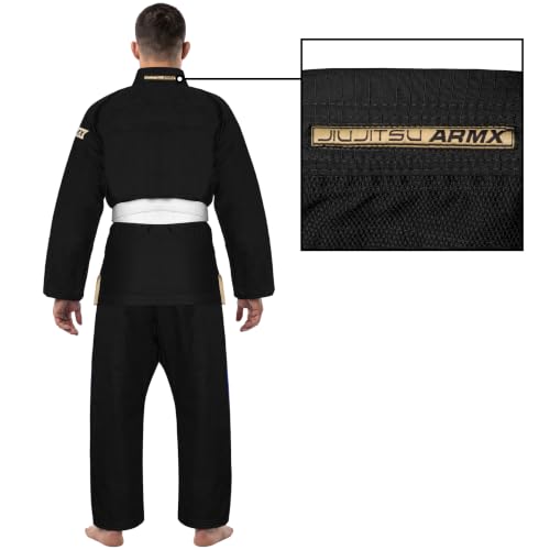 ArmX Black A3 Brazilian Jiu-Jitsu Gi for Men and Women with Jacket, Pants & Belt