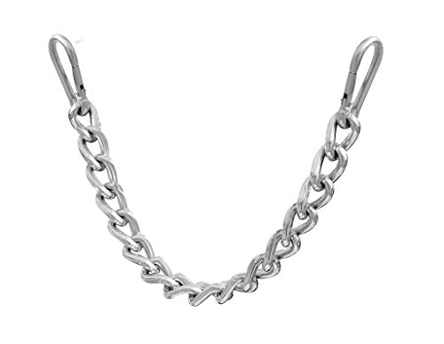 Horse Curb Chain with Clips - Equine Bit Stabilizer, Silver CS-200