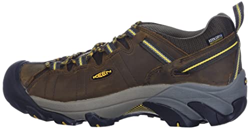 KEEN Men's Targhee 2 Low Height Waterproof Hiking Shoes, Cascade Brown/Golden Yellow, 12 Wide