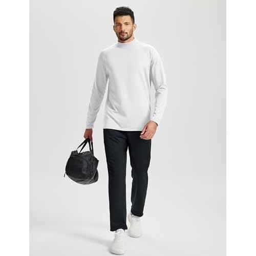 TACVASEN Mens Thermal Fleece Shirt Mock Turtle Neck Base Layer Long Sleeve Athletic Warm Undershirt Winter Running Tops