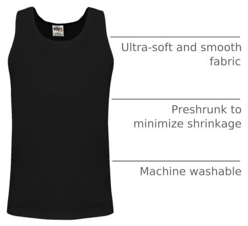 Men's Sleeveless Tank Top Cotton Solid Muscle Workout T-Shirt - Black, XL