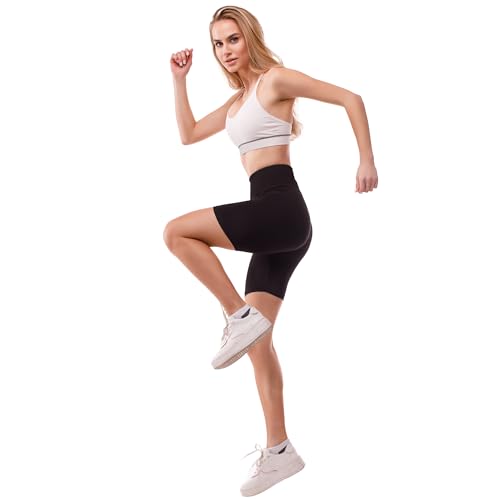 High Waisted Biker Shorts for Women 2 Pack Black Large-X-Large