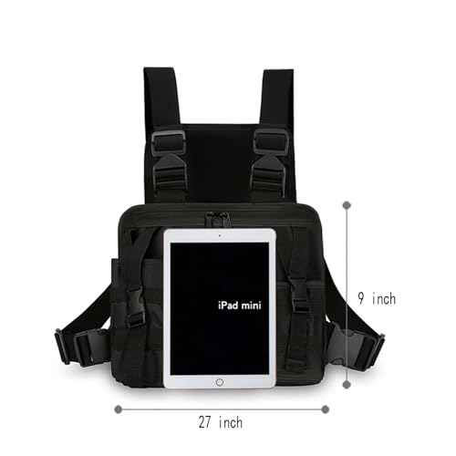 LUITON Radio Chest Harness with Reflective Strips Shoulder Holster Radio Vest Holder Two Way Radio Vest Rig Walkie Talkie Case