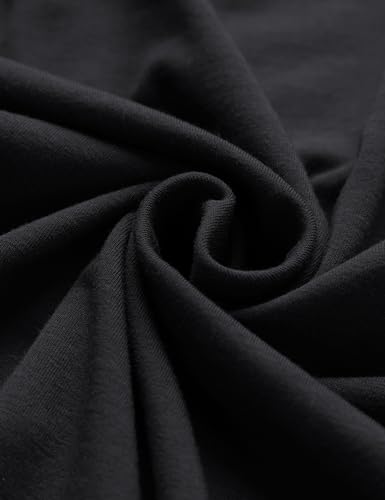 Large Black Non-Clingy Crewneck T-Shirt for Yoga & Casual Wear