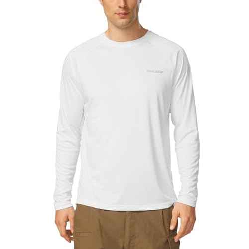 baleaf Men's Sun Protection Shirts UV SPF UPF 50+ Long Sleeve Rash Guard Fishing Running Quick Dry Lightweight