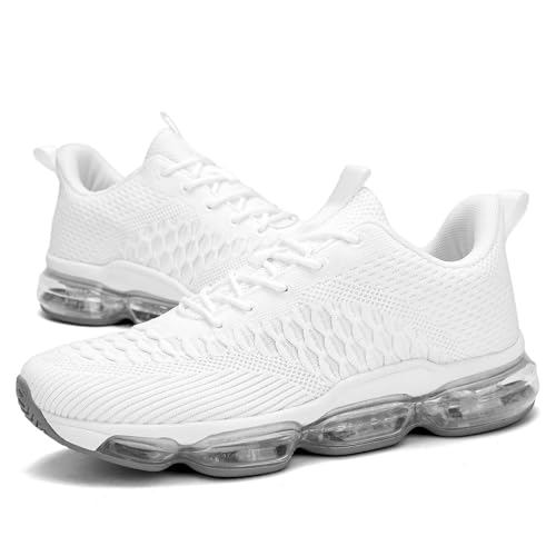 Socviis Men's Air Cushion Running Shoes Breathable Tennis Sneakers White 11 - Casual Sport