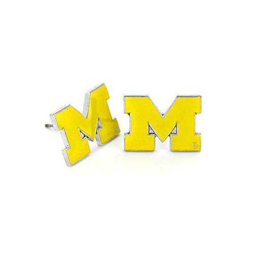 NCAA Team Post Earrings - Michigan Wolverines / Yellow / 2.5cm - Unisex Sports Jewelry