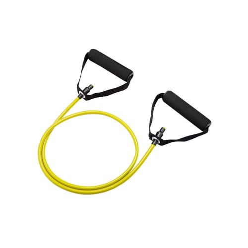 Resistance Bands with Handles - Single Portable Bands for Resistance Training, Physical Therapy, Home Workouts, Fitness, Pilates, Chest Expander and Sit-up Exercises - Yellow