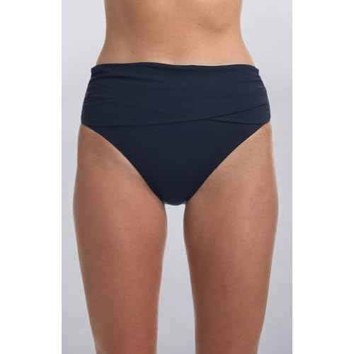 Island Goddess Banded Mid Waist Pant Bikini Swimsuit Bottom